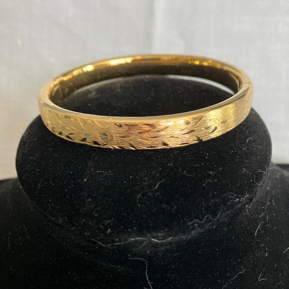 Bronze Jewelry - Lovely Small Bronze Stamped Cuff Bracelet 8.5 inches